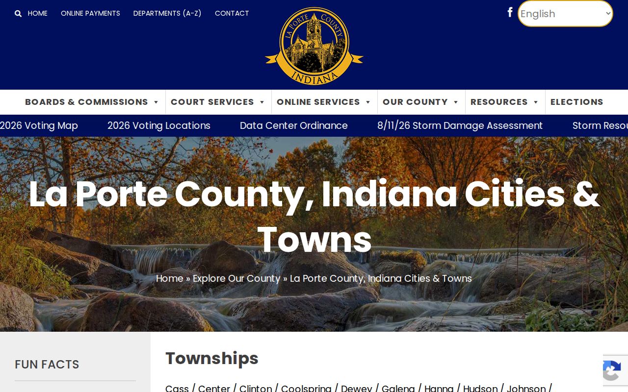 LaPorte County cities and towns page