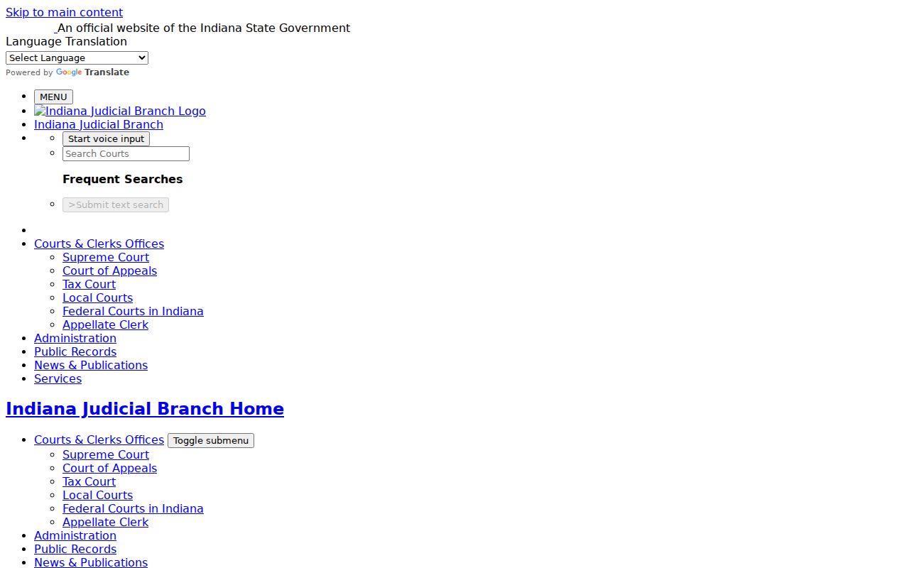 Official Indiana MyCase search tips for names, dates, and court filters
