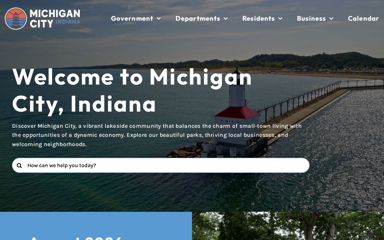 Official Michigan City government website and local service navigation