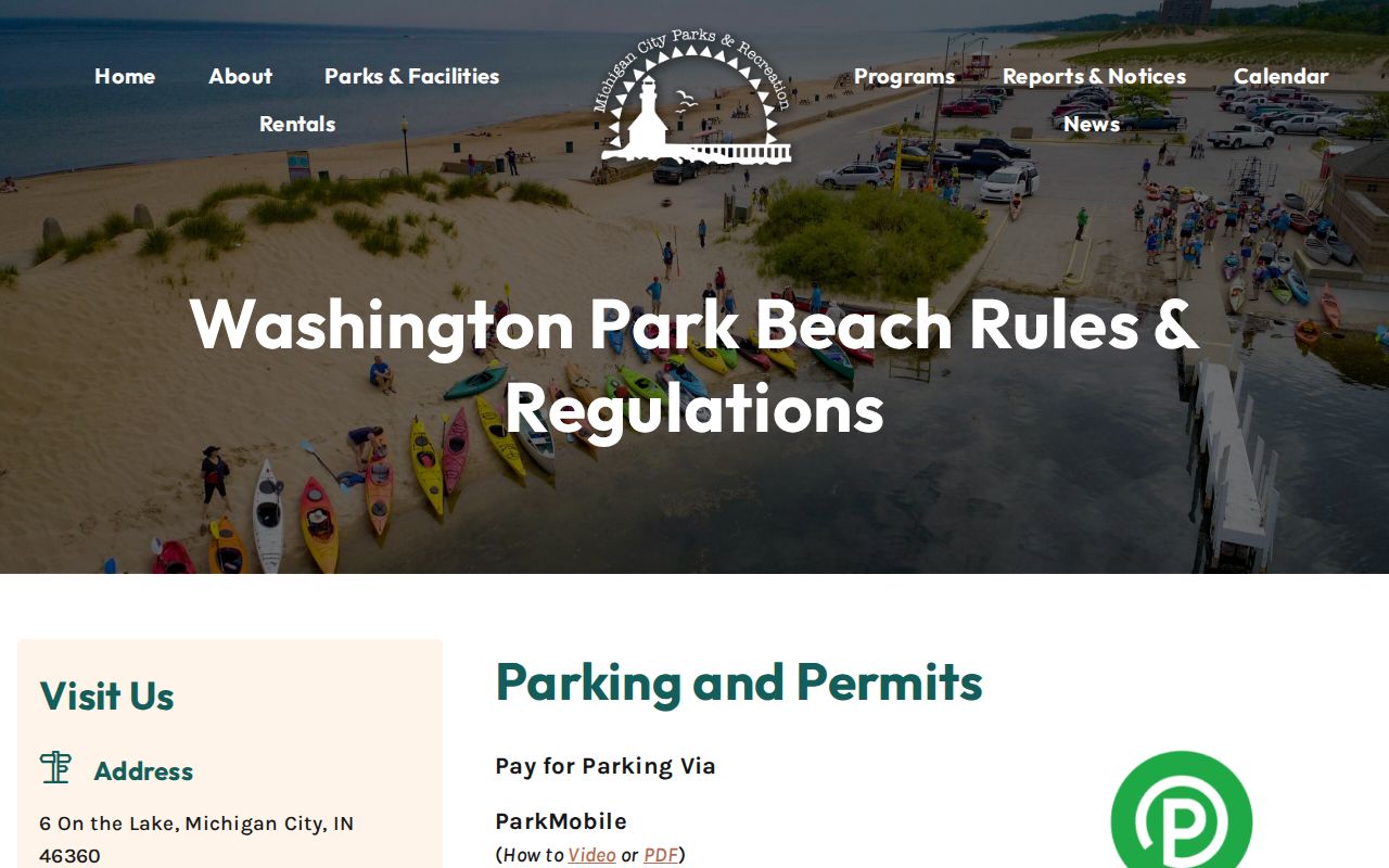 Michigan City administrative parking citation search and appeal page